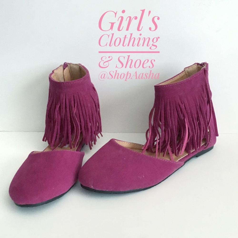 Yokids Pink Fringe Laundry Flat